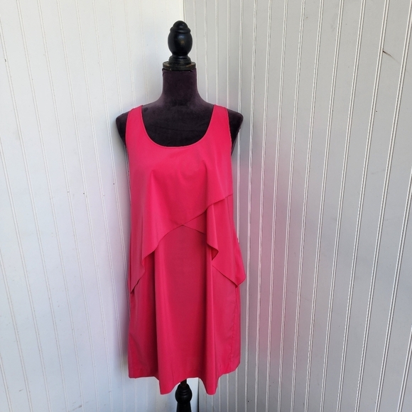 Ann Taylor Dresses & Skirts - Ann Taylor Women's Tiered Hot Pink Sleeveless Layered Dress Size 6